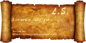 Lorencz Sára névjegykártya